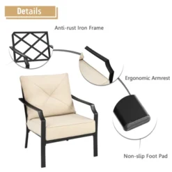 Tangkula Set Of 2 Patio Dining Chairs Outdoor Armchairs W/Padded Cushions For Backyard Garden Balcony -Tangkula GUEST 9f0ec729 d4fd 4316 b05b 83e7d2880979