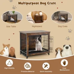 Tangkula Wooden Dog Crate Furniture With Tray Double Door Dog Kennels End Table -Tangkula GUEST 9fbfc83b fcb3 4277 b9c8 95f74f652727