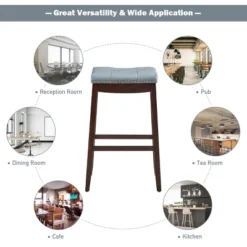 Tangkula Set Of 4 Saddle Bar Stools Backless Nailhead Counter Stool With Grey Cushions Coffee/White 17 Tangkula Set Of 4 Saddle Bar Stools Backless Nailhead Counter Stool With Grey Cushions Coffee/White -Tangkula GUEST 9fc770e9 b1d7 4489 85c0 f2b4a36a1021