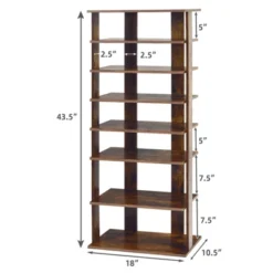 Tangkula 7-Tier Shoe Rack Free Standing Shelf Storage Modern Shoe Rack Organizer Brown/Black/White 19 Tangkula 7-Tier Shoe Rack Free Standing Shelf Storage Modern Shoe Rack Organizer Brown/Black/White -Tangkula GUEST a0dbd4ed f1ff 476b b1de e25ab0f0471c
