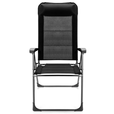 Tangkula 4PCS Outdoor Patio Folding Dining Chairs With Reclining Backrest And Headrest Black 6 Tangkula 4PCS Outdoor Patio Folding Dining Chairs With Reclining Backrest And Headrest Black - Image 4