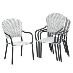 Tangkula Outdoor 4 PCS Iron Dining Chairs Patio Stackable Arm Chair For Balcony Backyard Poolside 11 Tangkula Outdoor 4 PCS Iron Dining Chairs Patio Stackable Arm Chair For Balcony Backyard Poolside -Tangkula GUEST a20b18c1 c270 47c4 b24f dccb760f5732