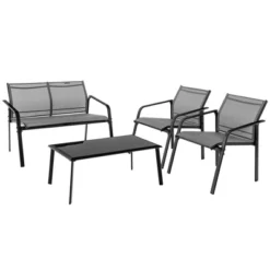 Tangkula 4PCS Patio Conversation Futniture Set W/ Fabric And Anti-Rust Steel Frame -Tangkula GUEST a270b455 330c 4f05 be8f 30e2c7e6a7b7