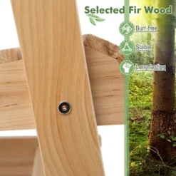 Tangkula 1PC/2PCS Outdoor Fir Wood Rocking Chair Outdoor Glider Chair With Rotatable Hidden Cup Holder And Curved Seat -Tangkula GUEST a41cfd38 9e37 4636 a370 82c8271070e1