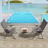 Tangkula 2 Pack Folding Dining Chairs Adjustable Reclining Back Chairs Suitable For Outdoor & Indoor Gray -Tangkula GUEST a4369c0f 827c 4e2a aa01 88e00a2ffea6