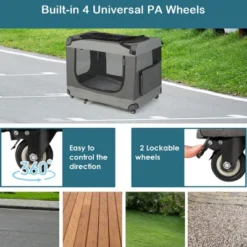 Tangkula Extra Large Portable Folding Cat Soft Crate W/ 4 Lockable Wheels Cat Carrier 12 Tangkula Extra Large Portable Folding Cat Soft Crate W/ 4 Lockable Wheels Cat Carrier -Tangkula GUEST a47ffa50 ee76 47a5 82c3 c4fa2c839c60