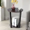 Tangkula 2 PCS 2-Tier Industrial Round End Table Metal Sofa Side Table With Storage Shelf -Tangkula GUEST a492db0e 2d7e 44b6 aaf5 e336c1dd31f6
