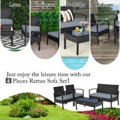 Tangkula 8PCS Rattan Wicker Outdoor Patio Cushioned Sofa Coffee Table Furniture Set -Tangkula GUEST a6121b2d 1bf2 4059 a701 63d3a8e4fd3e