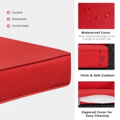 Tangkula Outdoor Wicker Rocking Chair Glider Rattan Rocker Recliner With Cushion -Tangkula GUEST a6dd16d4 3ed0 4821 b03d 3d1a6b6716e7