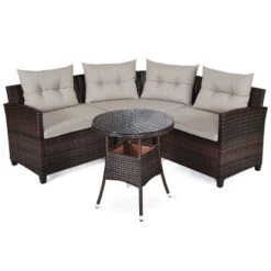 Tangkula 4PCS Outdoor Patio Conversation Set Wicker Rattan Sectional Sofa W/Cushions 21 Tangkula 4PCS Outdoor Patio Conversation Set Wicker Rattan Sectional Sofa W/Cushions -Tangkula GUEST a75cb7fc ca10 4dfe b5c9 2392add8b8b9