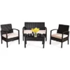 Tangkula 4PCS Conversation Wicker Set Patio Rattan Table&Cushioned Chair 1 Tangkula 4PCS Conversation Wicker Set Patio Rattan Table&Cushioned Chair -Tangkula GUEST a9365721 fc1c 4f48 ba85 45d7160da805