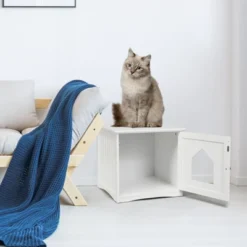 Tangkula Wooden Pet Cat House Litter Box Cat Washroom Nightstand Cat Storage Bench -Tangkula GUEST a9c6e529 401e 4488 93c5 6125ae5876a3