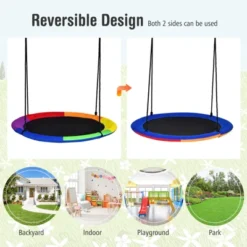 Tangkula 40" Flying Saucer Tree Swing Indoor/Outdoor Round Mat Tree Swing Blue/Green/Camo Green -Tangkula GUEST a9edbb3a 545d 4269 b83c 20850c8bd8c9