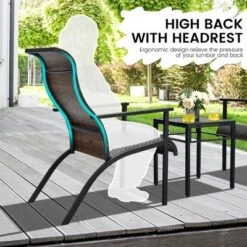 Tangkula 3PCS Rattan Bistro Chair Set Patio Furniture Set W/Table -Tangkula GUEST aafa189c 57ed 4ad2 9b0d 8b1fa1e6d765