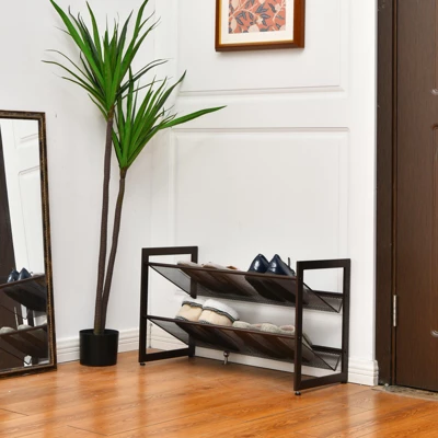 Tangkula Iron Shoe Shelf 2/3/4-Tier Space Saving Layered Shoes Shelving Shoes Storage Organizer 4 Tangkula Iron Shoe Shelf 2/3/4-Tier Space Saving Layered Shoes Shelving Shoes Storage Organizer - Image 2