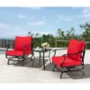 Tangkula 3PCS Outdoor Rocking Chair Set Patio Conversation Bistro Set W/ Red Cushions -Tangkula GUEST ab1786c2 e237 494f 86c8 16ddeb042b17