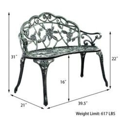 Antique Aluminum Bench Patio Garden Chair Porch Cast For Outdoor Green 13 Antique Aluminum Bench Patio Garden Chair Porch Cast For Outdoor Green -Tangkula GUEST acbb2d26 e5b8 4f1d 8496 7911dfe75ea1