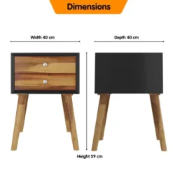 Tangkula Wooden Nightstand With 2 Storage Drawers Accent End Side Table For Bedroom&Living Room -Tangkula GUEST ad24ab56 cbe4 4c83 8dc8 a3ab921efd3c