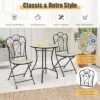 Tangkula 2PCS Outdoor Mosaic Folding Bistro Chairs Patio Chairs With Ceramic Tiles Seat And Exquisite Floral Pattern Yellow Seat -Tangkula GUEST ad79f1cc 954d 4728 980e 8797529b745b