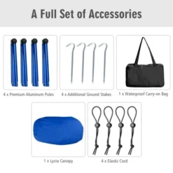 Tangkula 7'x7' Beach Tent Canopy W/ 4 Poles Sandbag Anchors UPF50+ Blue/Green/Purple 18 Tangkula 7'x7' Beach Tent Canopy W/ 4 Poles Sandbag Anchors UPF50+ Blue/Green/Purple -Tangkula GUEST ad806eb4 4443 4aea a5e0 d7b93b8d8981