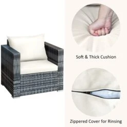 Tangkula 3-Piece Patio Wicker Conversation Set Bistro Rattan Sofa Chair With Washable Cushion 19 Tangkula 3-Piece Patio Wicker Conversation Set Bistro Rattan Sofa Chair With Washable Cushion -Tangkula GUEST af2cc8fb ee1c 4224 ae32 833968f3f2a4