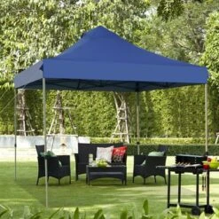 Tangkula 10' X 10' Pop Up Canopy Tent Easy Set-up Outdoor Tent Commercial Instant Shelter W/ 3 Adjustable Heights Blue/Grey/White -Tangkula GUEST b2e1c364 5051 4112 9268 108d2adb9e8c