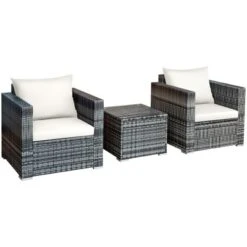 Tangkula 3-Piece Patio Wicker Conversation Set Bistro Rattan Sofa Chair With Washable Cushion 23 Tangkula 3-Piece Patio Wicker Conversation Set Bistro Rattan Sofa Chair With Washable Cushion -Tangkula GUEST b34c0acd 897c 4925 a571 42299fbc2cd8
