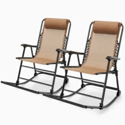 Tangkula 2PCS Patio Folding Rocking Chair Outdoor Portable Lounge Rocker -Tangkula GUEST b34f720f ab4f 467f 872f b1ee0288d502