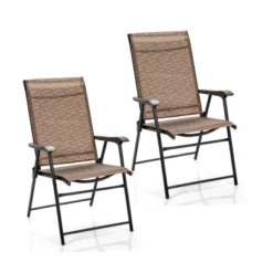 Tangkula Caming Chair Outdoor Folding Chair Garden Yard W/Armrest & Backrest -Tangkula GUEST b6de087d e744 4e51 a552 a6bd1391e49e