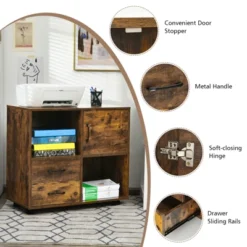 Tangkula Mobile File Cabinet With 2 Drawers Lateral Printer Stand With Shelves Storage -Tangkula GUEST b730d488 e497 42eb bdbf 4fb985f2c269