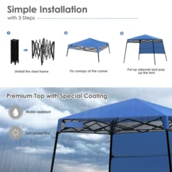 Tangkula 7x7 FT Pop-up Canopy Portable Outdoor Offset Tent W/Carry Bag Blue/White/Grey 19 Tangkula 7x7 FT Pop-up Canopy Portable Outdoor Offset Tent W/Carry Bag Blue/White/Grey -Tangkula GUEST b822a146 986f 4461 aa13 047e9d87471a