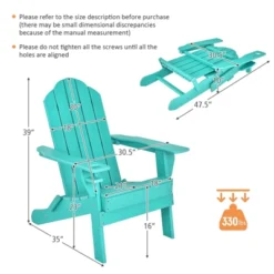 Tangkula 2PCS Folding Adirondack Chair Outdoor Adirondack Chair Weather Resistant Lounger For Backyard Porch Poolside Turquoise/Grey/White/Black 18 Tangkula 2PCS Folding Adirondack Chair Outdoor Adirondack Chair Weather Resistant Lounger For Backyard Porch Poolside Turquoise/Grey/White/Black -Tangkula GUEST b827f137 8bfa 47fd af1b b0db41e77f27