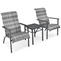 Tangkula 3PCS Rattan Bistro Chair Set Patio Furniture Set W/Table -Tangkula GUEST b90040b1 5fa0 419f bce8 e57a3c225a0b