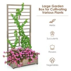 Tangkula 68" Wood Planter Box With Trellis Plant Raised Bed For Flower Climbing For Garden Balcony Patio Yard 10 Tangkula 68" Wood Planter Box With Trellis Plant Raised Bed For Flower Climbing For Garden Balcony Patio Yard -Tangkula GUEST b9660452 ad65 4860 9d89 1e68f8f08c8d