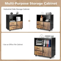 Tangkula 2-Door Kitchen Storage Bar Cabinet Buffet Sideboard W/ Wine Rack & Glass Holder -Tangkula GUEST ba6f960e 49b1 4b1c a488 957ad5ab8836