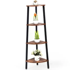 Tangkula 4-layers Corner Shelf Metal Storage Rack Bookcase Display Stand Wood 13 Tangkula 4-layers Corner Shelf Metal Storage Rack Bookcase Display Stand Wood -Tangkula GUEST bac6df8c 9b3c 4f94 8c33 460e4f0acf43