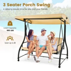 Tangkula 3-Seat Outdoor Converting Patio Swing Glider Adjustable Canopy Porch Swing 16 Tangkula 3-Seat Outdoor Converting Patio Swing Glider Adjustable Canopy Porch Swing -Tangkula GUEST bad535bc 6ec4 44e9 b9e4 2b6a44799ba5