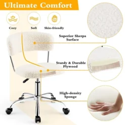 Tangkula Computer Desk Chair Adjustable Office Chair Swivel Vanity Chair -Tangkula GUEST baeb900c d241 436e 8314 1db6ceb54d34