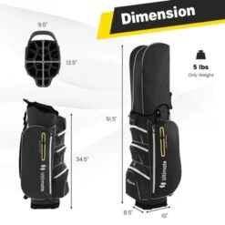 Tangkula 15-Way Golf Cart Bag Golf Club Bag With 15 Ways Organizer Divider Top 7 Zippered Pockets Cooler Bag Umbrella Holder Rain Hood Black + Yellow/ Grey + Green/ Grey + Red -Tangkula GUEST baff8089 d585 4538 acf7 8ba90086b3e8