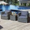 Tangkula 3-Piece Patio Wicker Conversation Set Bistro Rattan Sofa Chair With Washable Cushion Gray -Tangkula GUEST bb069ddf 6a0f 4ca9 a1d7 4c041e7ec889