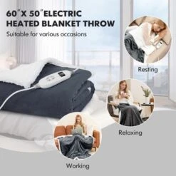 Tangkula 50" X 60" Heated Electric Reversible Fleece Blanket Blanket Throw W/ 10 Heat Levels, 9 Hours Auto Shut-Off, Overheat Protection Gray 19 Tangkula 50" X 60" Heated Electric Reversible Fleece Blanket Blanket Throw W/ 10 Heat Levels, 9 Hours Auto Shut-Off, Overheat Protection Gray -Tangkula GUEST bba9b90e d696 4c1e 93cf fcca11db97cd