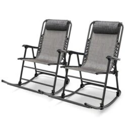 Tangkula 2PCS Patio Folding Rocking Chair Outdoor Portable Lounge Rocker -Tangkula GUEST bc5aedc2 7cf9 4fda 90f5 a85c17224f1a