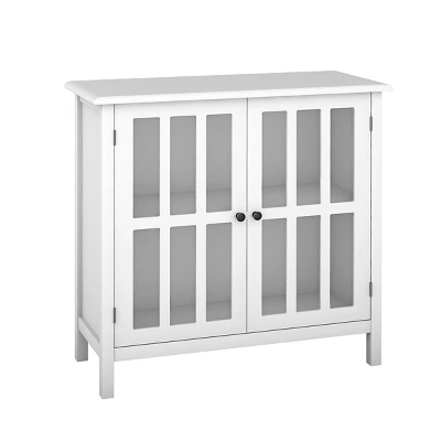 Tangkula Storage Sideboard Glass Door Accent And Display Cabinet White/Brown 7 Tangkula Storage Sideboard Glass Door Accent And Display Cabinet White/Brown - Image 5