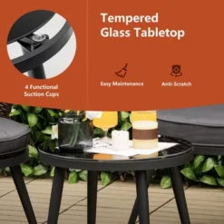 Tangkula 3PCS Rattan Patio Furniture Set Outdoor Conversation Furniture Set W/ Seat Cushions -Tangkula GUEST bda6627d 00cd 4673 8cb3 57288a9c55bf