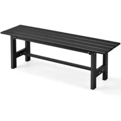 Tangkula Outdoor HDPE Bench W/ Metal Frame 47" X 14" X 16" For Yard Garden -Tangkula GUEST bdf9f6fd f277 41de 8cda 657abe4e60bc