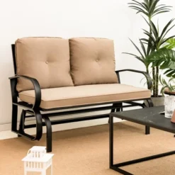 Tangkula 2-Person Outdoor Patio Glider Bench Swing Seat Bench W/ Seat & Back Cushions 14 Tangkula 2-Person Outdoor Patio Glider Bench Swing Seat Bench W/ Seat & Back Cushions -Tangkula GUEST bebe469a cf8d 4cdb 883f d1d63de90c2b