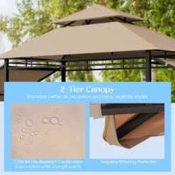 Tangkula 13.5'x 4'Patio BBQ Grill Gazebo Side Awnings Shelves 2-Tier Canopy Outdoor 14 Tangkula 13.5'x 4'Patio BBQ Grill Gazebo Side Awnings Shelves 2-Tier Canopy Outdoor -Tangkula GUEST c071ddf6 0add 48aa ab0f bb459451a4e1