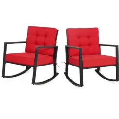 Tangkula 2PCS Outdoor Wicker Rocking Chairs Glider Rattan Rocker Recliner With Cushion 24 Tangkula 2PCS Outdoor Wicker Rocking Chairs Glider Rattan Rocker Recliner With Cushion -Tangkula GUEST c162300c 5bbf 402f be5d 62798601c4e3