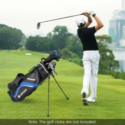 Tangkula 14-Way Top Divider Golf Bag With Stand Lightweight Golf Stand Bag With Dual Shoulder Straps Blue/Grey/Red