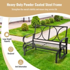 Tangkula 2-Person Outdoor Patio Glider Bench Swing Seat Bench W/ Seat & Back Cushions 16 Tangkula 2-Person Outdoor Patio Glider Bench Swing Seat Bench W/ Seat & Back Cushions -Tangkula GUEST c2eb0a6b 9b58 4541 9cfa 71f5306bcd8d